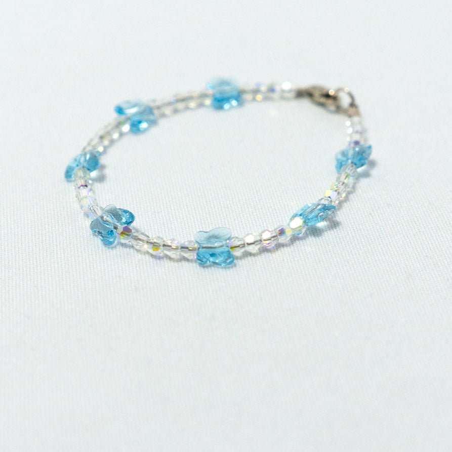 children's butterfly bracelet - blue, clear ab, green, pink, purple