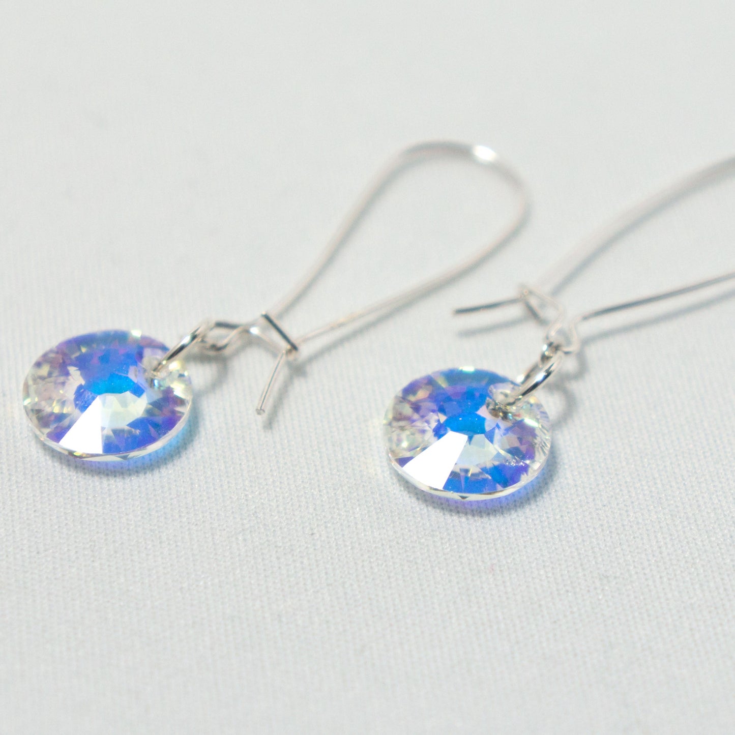 Clear Disk Drop Earrings