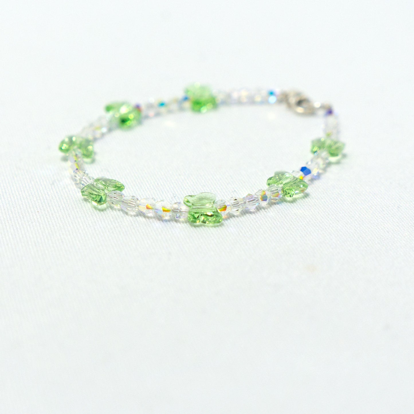children's butterfly bracelet - blue, clear ab, green, pink, purple