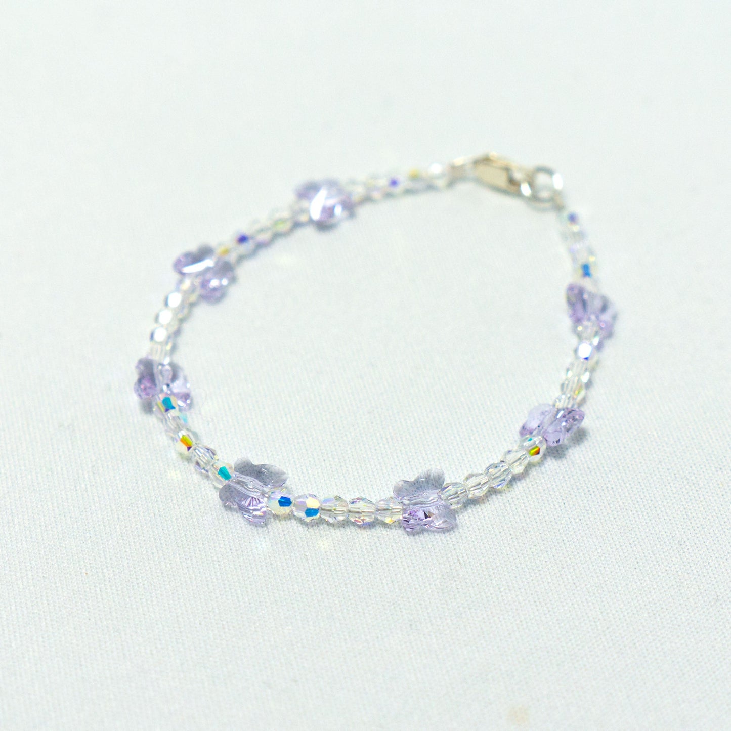 children's butterfly bracelet - blue, clear ab, green, pink, purple