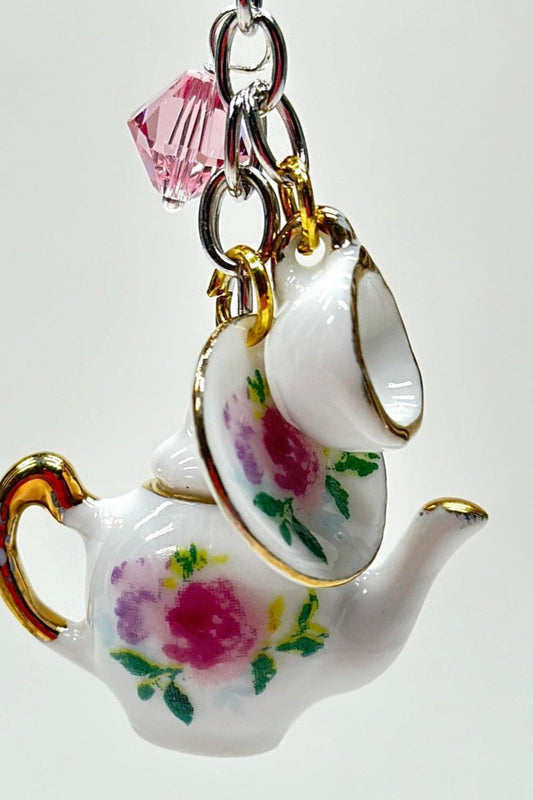 Tea Themed Necklace Pink Wholesale