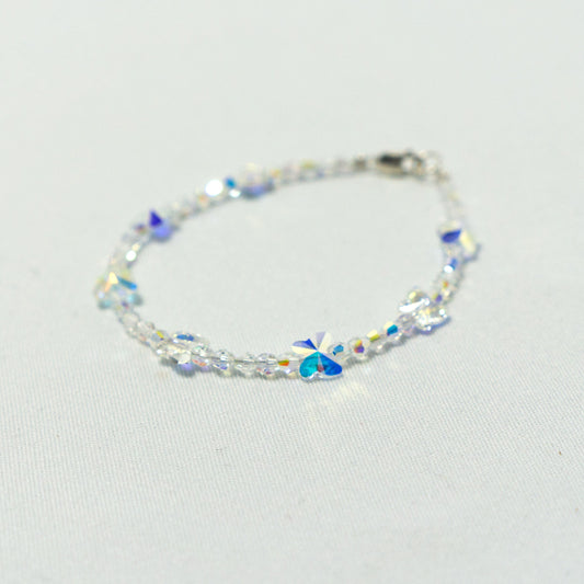 children's  butterfly bracelet -  blue, clear ab, green, pink, purple