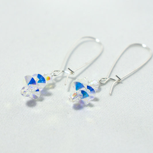 Clear Cluster Drop  Earrings