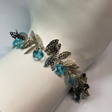 Austrian Crystal accented Aluminum Bracelet with Magnetic Closure